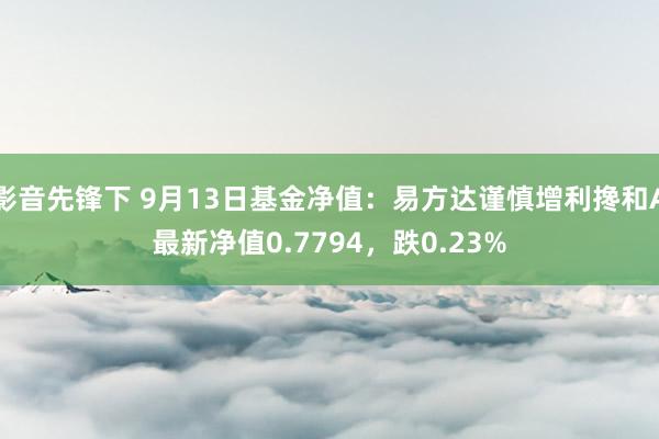 影音先锋下 9月13日基金净值：易方达谨慎增利搀和A最新净值0.7794，跌0.23%