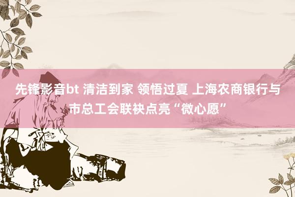 先锋影音bt 清洁到家 领悟过夏 上海农商银行与市总工会联袂点亮“微心愿”