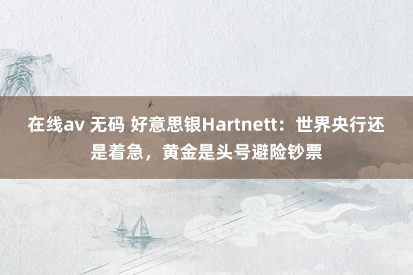 在线av 无码 好意思银Hartnett：世界央行还是着急，黄金是头号避险钞票