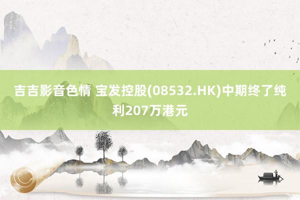 吉吉影音色情 宝发控股(08532.HK)中期终了纯利207万港元