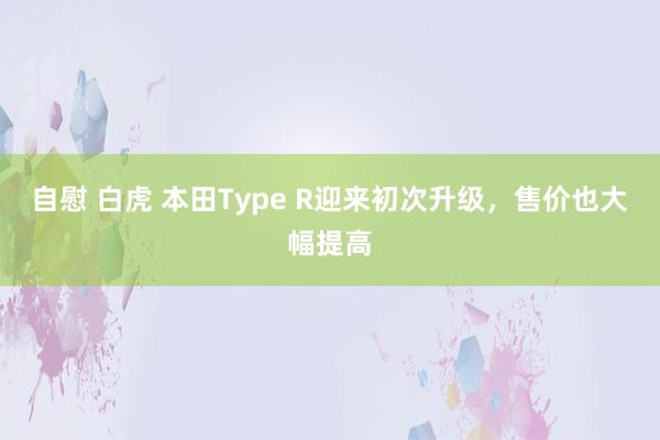 自慰 白虎 本田Type R迎来初次升级，售价也大幅提高