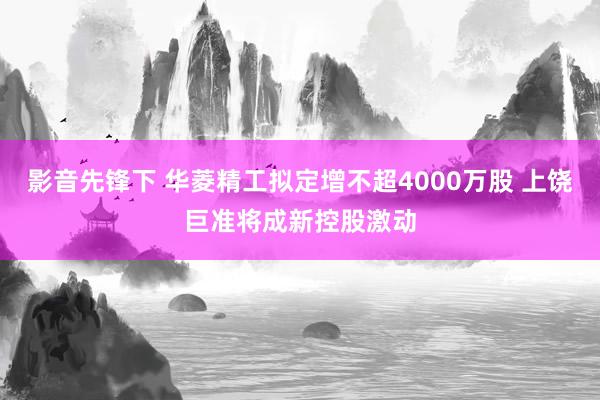 影音先锋下 华菱精工拟定增不超4000万股 上饶巨准将成新控股激动